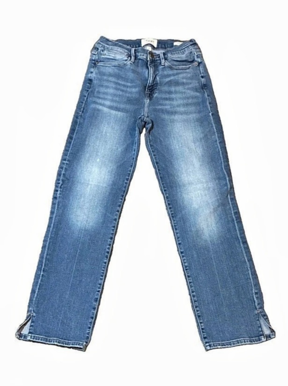 FRAME Le High Straight Split Hem Jeans Waist 27 Blue